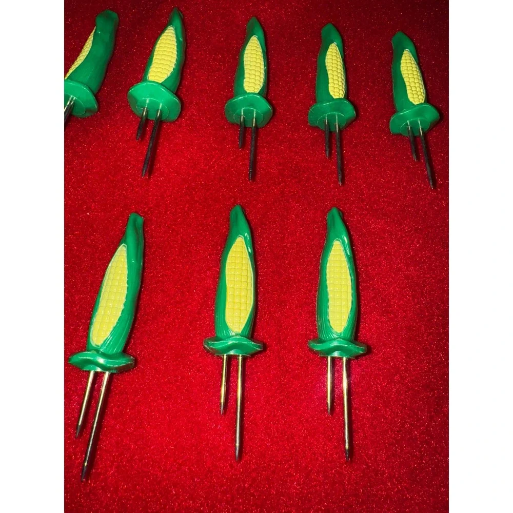 Vintage Corn Cob Picks Skewers 24 Count Green Yellow Appetizer Holders Rustic - Picture 4 of 5